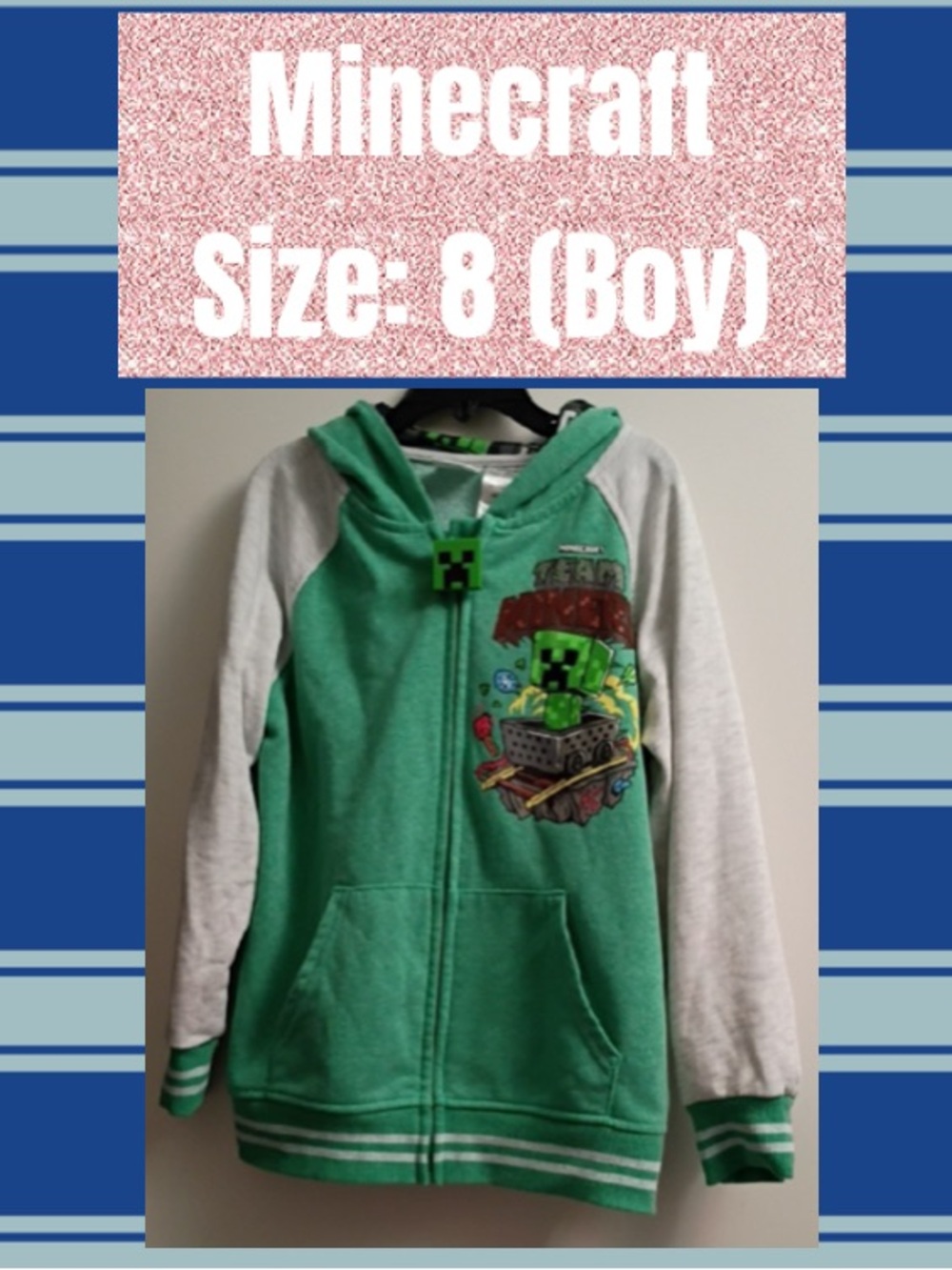 Boy's Minecraft Zip-Up Hoodie